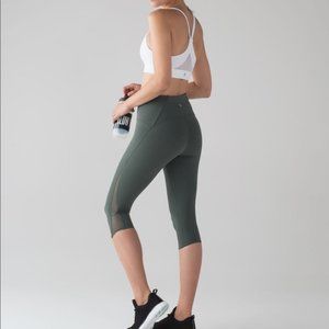 Lululemon Train Time Crop 17” Green Luxtreme